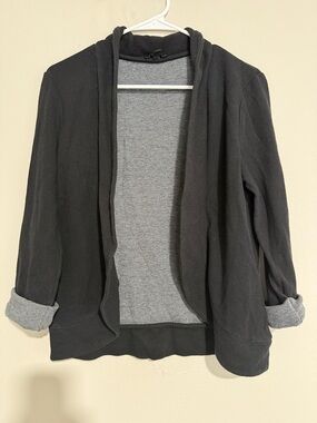 Express Black Open-Front Sweater Cardigan with Gray Lining
